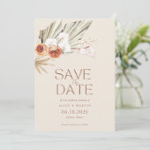 Elegant Boho Floral Photo Wedding Save the Date (Staand voorkant)