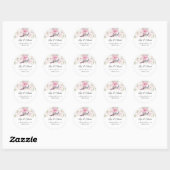 Elegant Boho Floral Ronde Sticker (Vel)