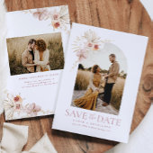 Elegant Boho Floral Save the Date Kaart