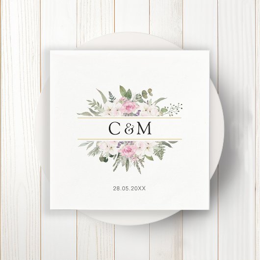 Elegant Boho Floral Servet