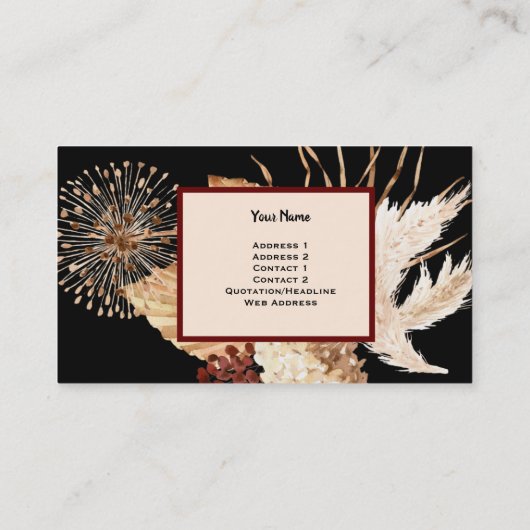 Elegant Boho Floral Spa Visitekaartje (Achterkant)