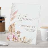 Elegant Boho Floral | Trouwdouche voetstuk teken Reclamebord Met Voetstuk (Insitu)
