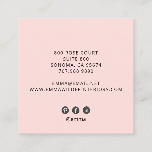 Elegant Boho Floral Visitekaartje (Achterkant)