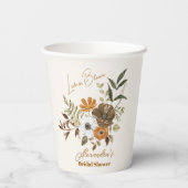 Elegant Boho Floral Vrijgezellenfeest Papieren Bekers (Achterkant)