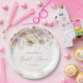 Elegant boho floral vrijgezellenfeest papieren bordje (Feest)