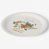 Elegant Boho Floral Vrijgezellenfeest Papieren Bordje (Gekanteld)