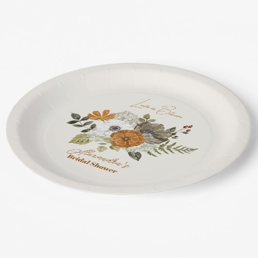 Elegant Boho Floral Vrijgezellenfeest Papieren Bordje (Gekanteld)