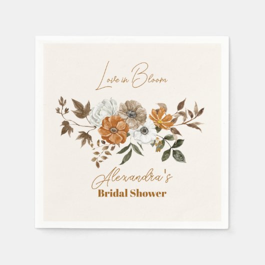 Elegant Boho Floral Vrijgezellenfeest Servet (Voorkant)