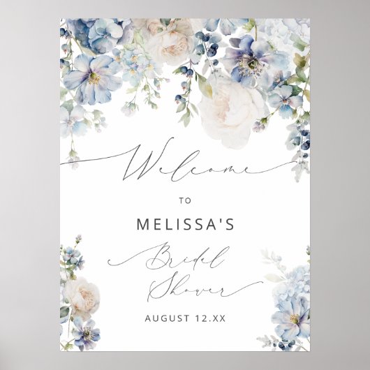 Elegant Boho Floral Vrijgezellenfeest Welkom Poster (Voorkant)