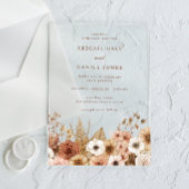 Elegant Boho Floral Wedding Acryl Uitnodigingen