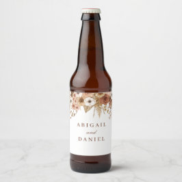 Elegant Boho Floral Wedding Bier Etiket
