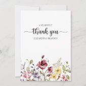 Elegant Boho Floral Wedding Hartelijk dank Kaart (Voorkant)
