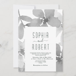 Elegant Boho Floral Wedding Invitation Kaart