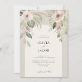 Elegant Boho Floral Wedding Kaart (Voorkant)