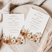 Elegant Boho Floral Wedding Kaart