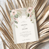 Elegant Boho Floral Wedding Kaart