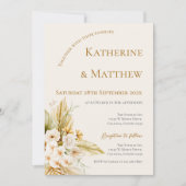 Elegant Boho Floral Wedding Kaart (Voorkant)