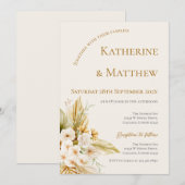 Elegant Boho Floral Wedding Kaart (Voorkant / Achterkant)