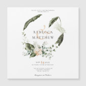 Elegant Boho Floral Wedding Magnetic Kaart (Voorkant)