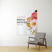 Elegant Boho Floral Wedding Photo Booth Backdrop Wandkleed (In situ)
