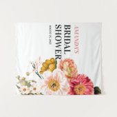 Elegant Boho Floral Wedding Photo Booth Backdrop Wandkleed (Voorkant (horizontaal))