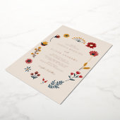 Elegant Boho Floral Wedding Roos Gold Folie Uitnodiging (Gedraaid)