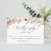 Elegant Boho Floral Wedding RSVP Kaart (Staand voorkant)