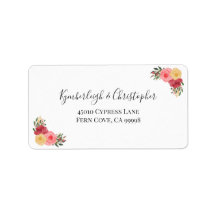 Elegant Boho Floral Wedding RSVP Return Address