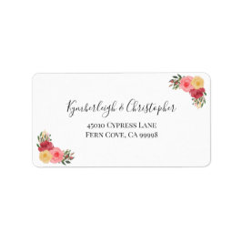 Elegant Boho Floral Wedding RSVP Return Address Etiket