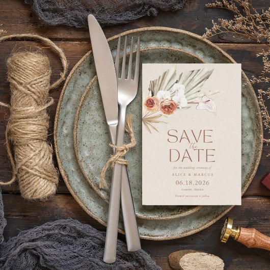 Elegant Boho Floral Wedding Save The Date