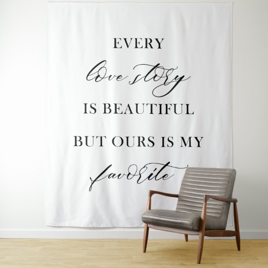 Elegant Boho Floral Wedding Tapestry Backdrop Wandkleed (In situ)