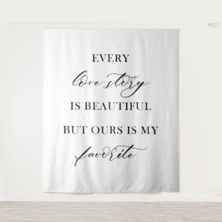 Elegant Boho Floral Wedding Tapestry Backdrop  Wandkleed