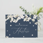 Elegant Boho Floral, wil je mijn gastvrouw zijn? Kaart (Staand voorkant)