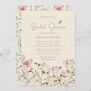 Elegant Boho Floral Wildflower Boho Vrijgezellenfe Kaart