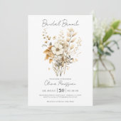 Elegant Boho Floral Wildflower Bridal Brunch Kaart (Staand voorkant)