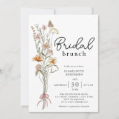 Elegant Boho Floral Wildflower Bridal Brunch Kaart (Voorkant)