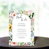 Elegant Boho Floral Wildflower Bridal Brunch Kaart