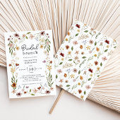 Elegant Boho Floral Wildflower Bridal Brunch Kaart
