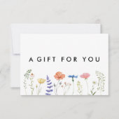 Elegant Boho Floral Wildflower Cadeaubon (Voorkant)