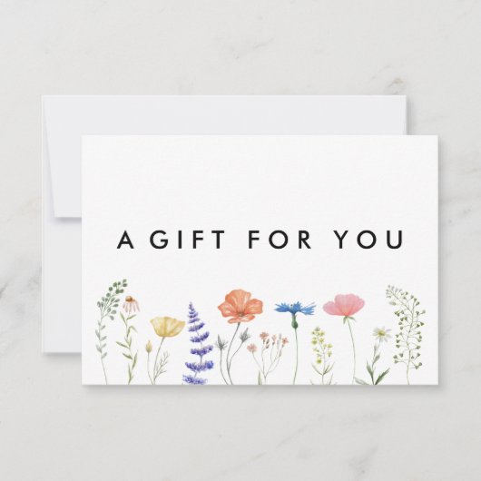 Elegant Boho Floral Wildflower Cadeaubon (Voorkant)