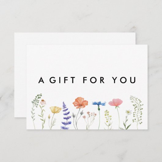 Elegant Boho Floral Wildflower Cadeaubon (Voorkant / Achterkant)