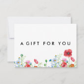 Elegant Boho Floral Wildflower Cadeaubon (Voorkant)
