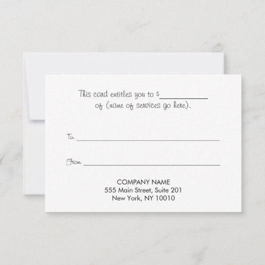 Elegant Boho Floral Wildflower Cadeaubon (Achterkant)