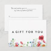 Elegant Boho Floral Wildflower Cadeaubon (Voorkant / Achterkant)