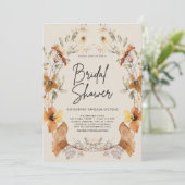 Elegant Boho Floral Wildflower Vrijgezellenfeest Kaart (Staand voorkant)