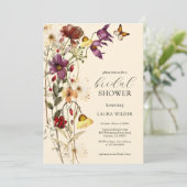 Elegant Boho Floral Wildflower Vrijgezellenfeest Kaart (Staand voorkant)