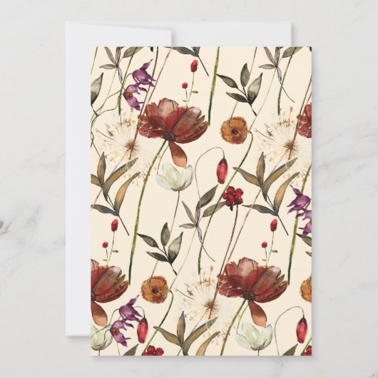 Elegant Boho Floral Wildflower Vrijgezellenfeest Kaart (Achterkant)