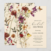 Elegant Boho Floral Wildflower Vrijgezellenfeest Kaart (Voorkant / Achterkant)