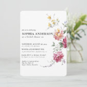 Elegant Boho Floral Wildflower Vrijgezellenfeest Kaart (Staand voorkant)