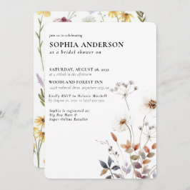 Elegant Boho Floral Wildflower Vrijgezellenfeest Kaart